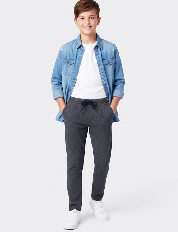 Pantaloni Zara, gri petrol