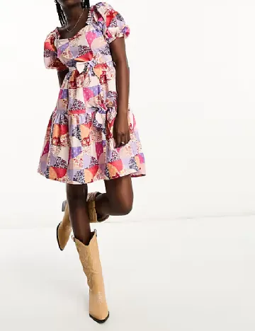 Rochie scurta Neon Rose, mix culori