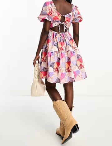 Rochie scurta Neon Rose, mix culori