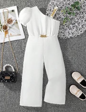 Salopeta Shein Kids, alb