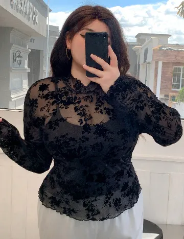 Bluza Dazy Plus Size, negru