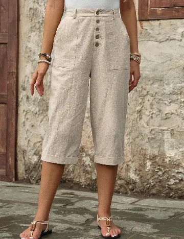 Pantaloni trei sferturi Emery Rose, bej