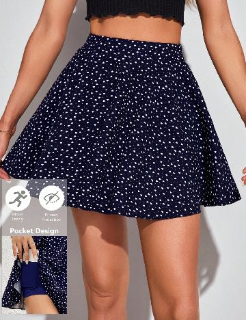 Fusta pantalon SHEIN, bleumarin inchis