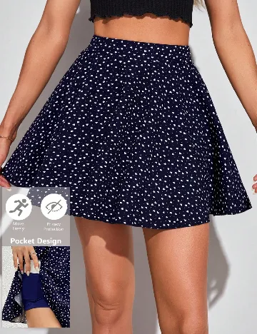 Fusta pantalon SHEIN, bleumarin inchis