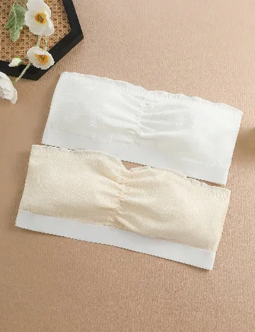 Set bustiere 2 bucati SHEIN CURVE, ecru