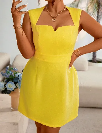 Rochie scurta SHEIN CURVE, galben