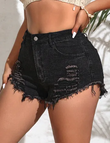 Pantaloni scurti SHEIN CURVE, negru