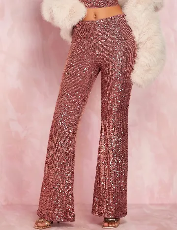 Pantaloni SHEIN, roz pudra