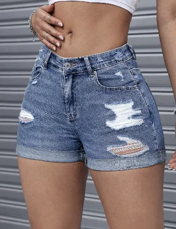 Pantaloni scurti SHEIN, albastru