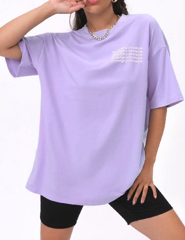 Tricou Oversize SHEIN, mov