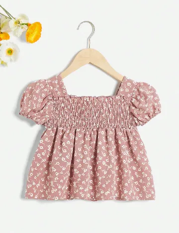 Bluza Shein Kids, roz pudra