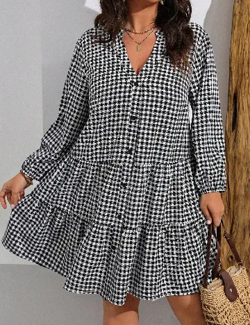 Rochie scurta SHEIN CURVE, alb/negru