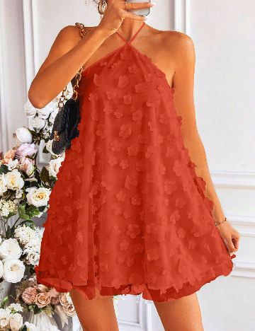 Rochie scurta SHEIN, caramiziu