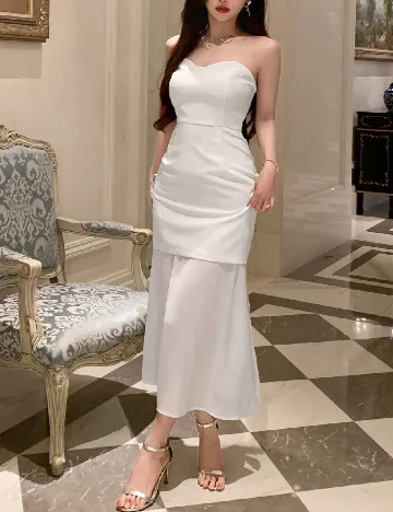 Rochie lunga Dazy, alb