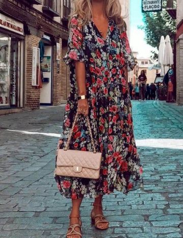 Rochie medie SHEIN, floral print