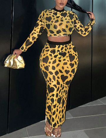 Compleu SHEIN CURVE, galben/negru