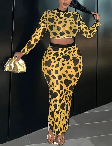 Compleu SHEIN CURVE, galben/negru