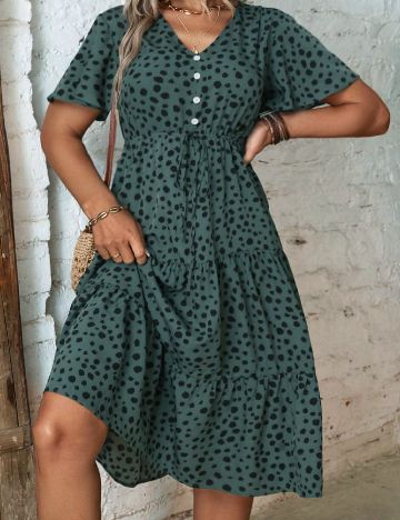 Rochie scurta SHEIN CURVE, verde