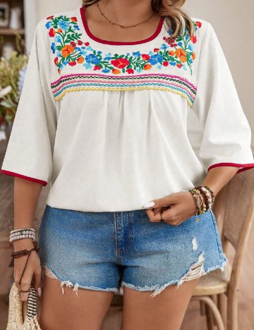 Bluza SHEIN CURVE, alb