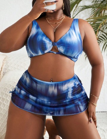 Costum de baie SHEIN CURVE, albastru