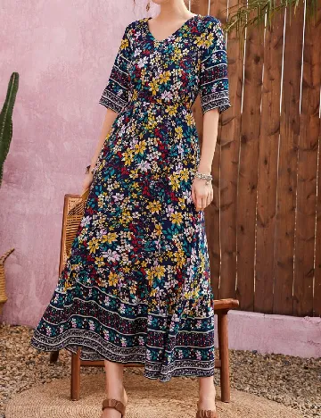 Rochie medie SHEIN, floral print