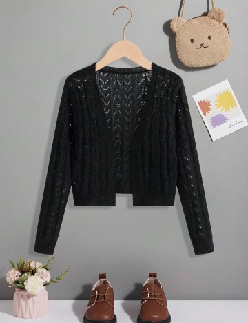 Cardigan Shein Kids, negru