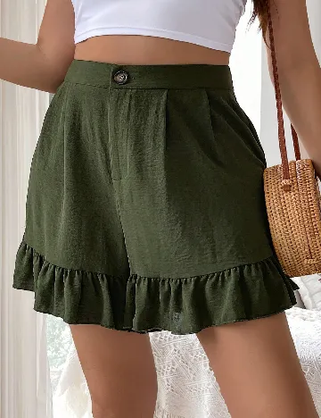 Pantaloni scurti SHEIN CURVE, verde