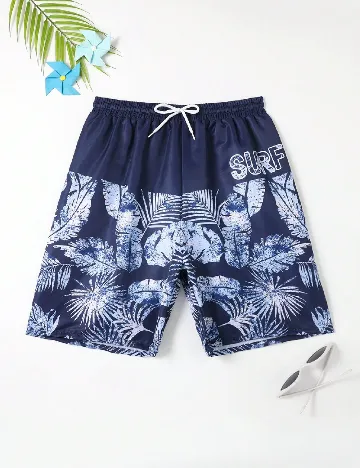 Short de baie Shein Kids, bleumarin