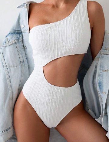 Costum de baie SHEIN, alb