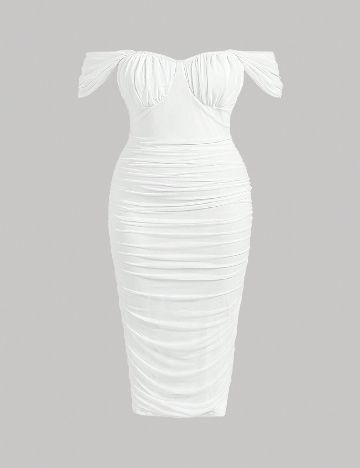 Rochie medie SHEIN CURVE, alb