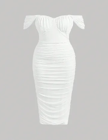 Rochie medie SHEIN CURVE, alb