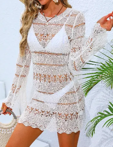 Rochie de plaja SHEIN, alb