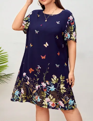 Rochie scurta SHEIN CURVE, bleumarin