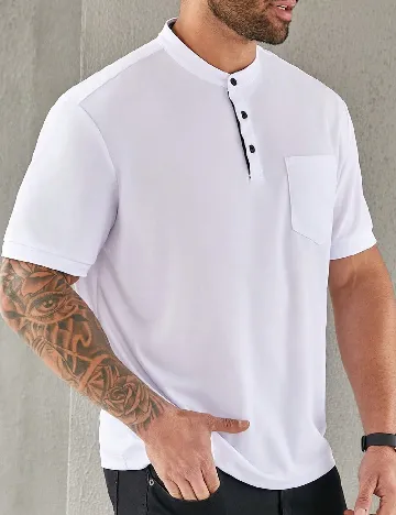 Tricou SHEIN Plus Size Men, alb