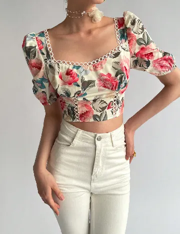 Top SHEIN, floral print