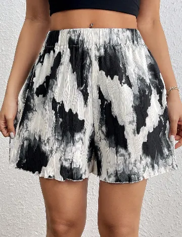 Pantaloni scurti SHEIN, alb/negru