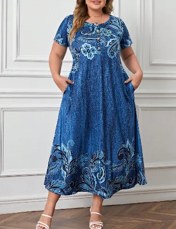 Rochie medie Emery Rose Curve, albastru