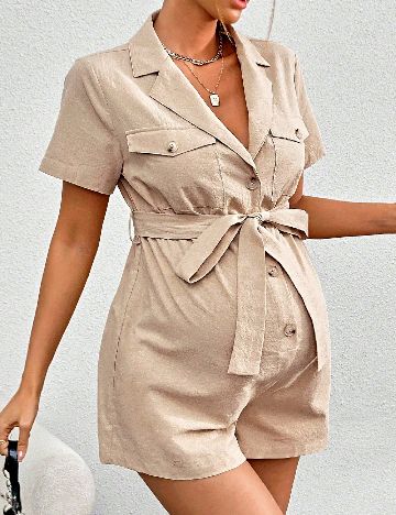 Salopeta SHEIN Maternity, crem