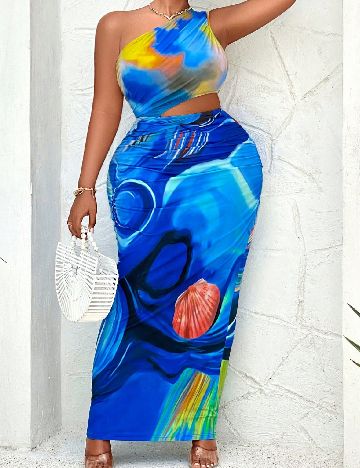 Rochie lunga SHEIN CURVE, albastru