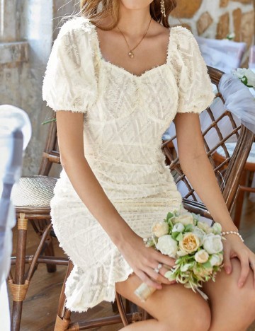 Rochie scurta SHEIN, ecru