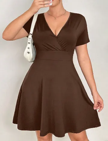 Rochie scurta SHEIN CURVE, maro