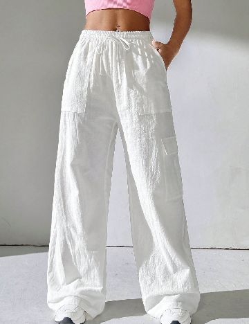 Pantaloni SHEIN, alb