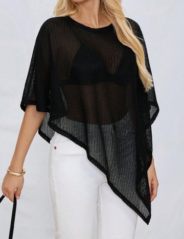 Poncho SHEIN, negru
