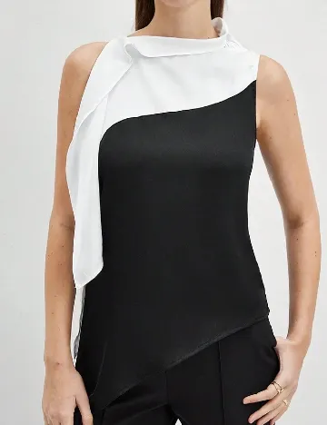 Bluza SHEIN, alb/negru