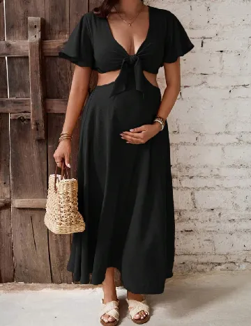 Rochie lunga SHEIN Maternity, negru