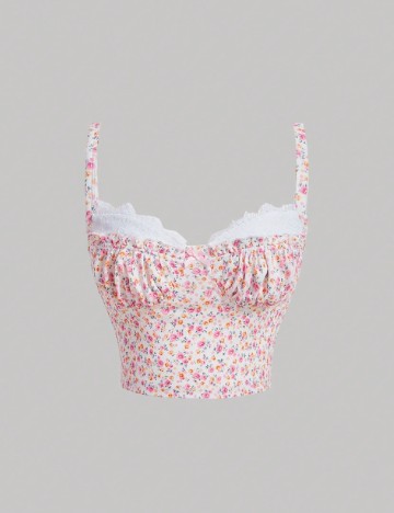 Top SHEIN, floral print