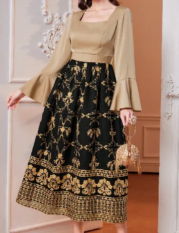 Rochie medie SHEIN, negru/maro