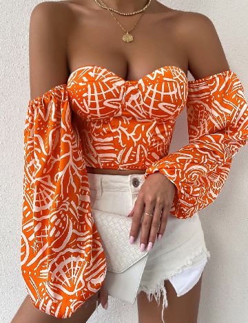 Top SHEIN, portocaliu