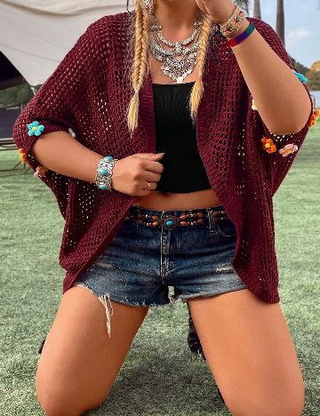 Cardigan SHEIN CURVE, visiniu