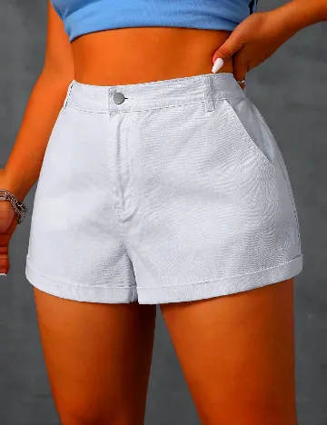 Pantaloni scurti SHEIN CURVE, alb